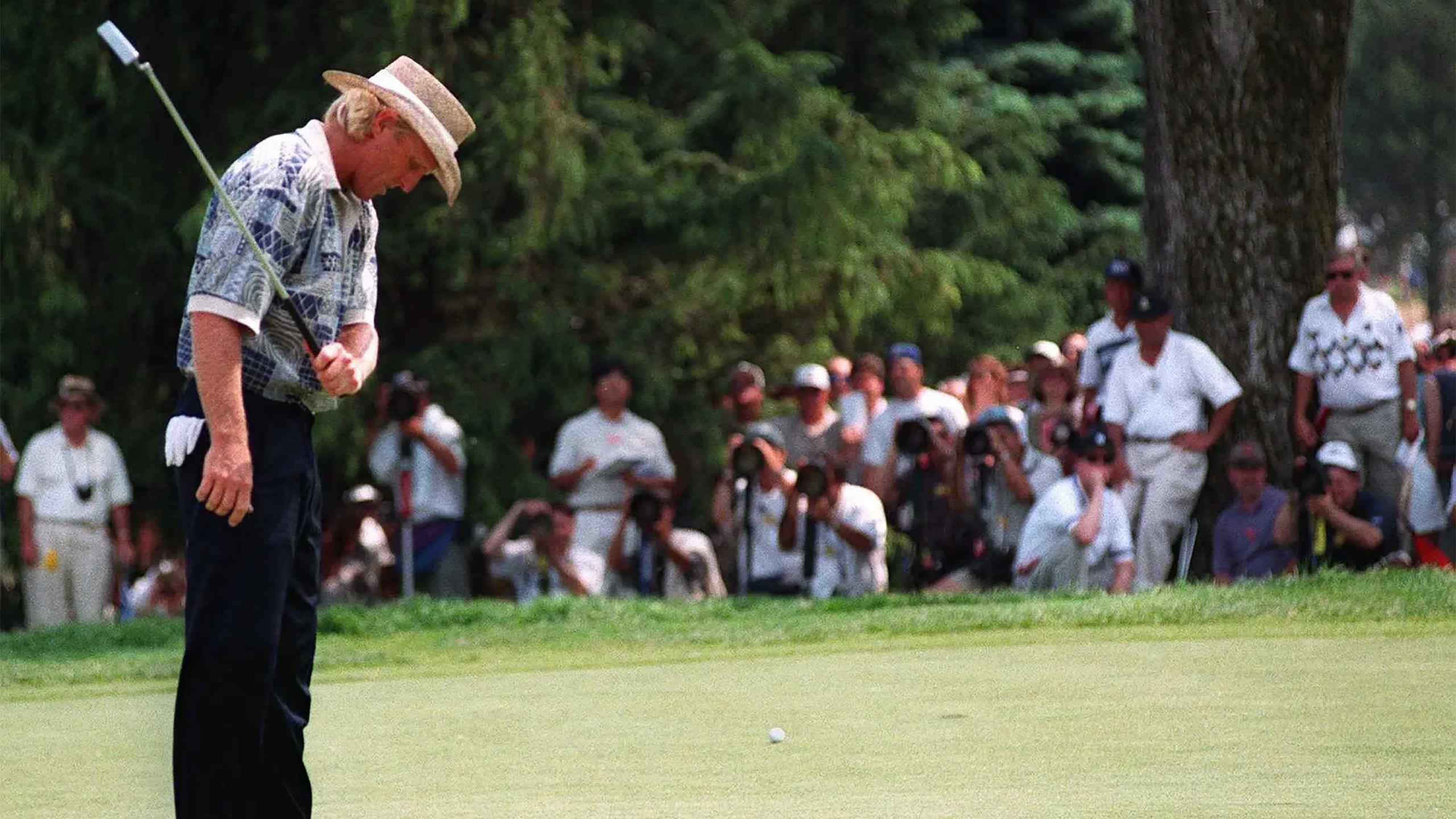 Greg Norman on the golf course.